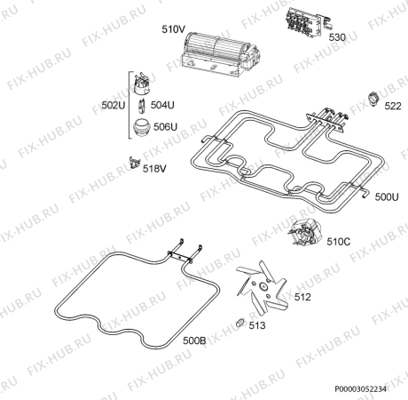 Взрыв-схема плиты (духовки) Zanussi ZOB22301XA - Схема узла Electrical equipment